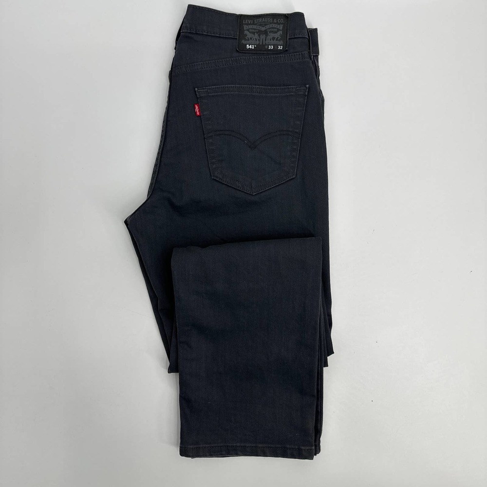 Levi Strauss & Co 541 Denim Jeans Straight Leg Zip Fly Black Size W33 L32